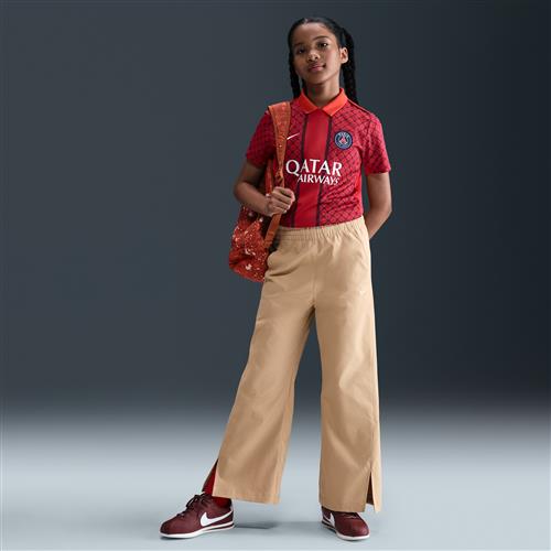 Vævede Nike -bukser med brede ben til større børn (piger) - brun