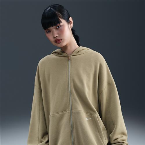 Nike -fleecehættetrøje med lynlås til kvinder - brun