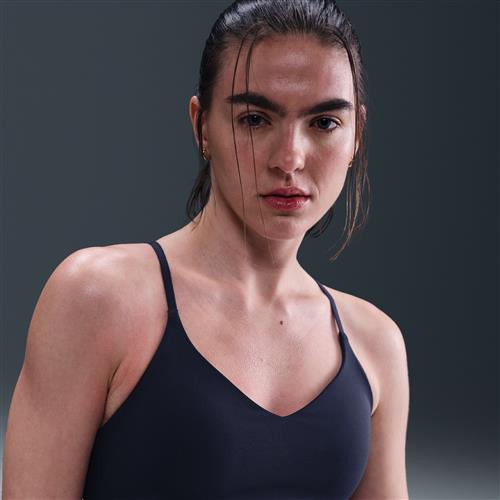 Justerbar Nike Indy-sports-bh med indlæg og let støtte til kvinder - blå