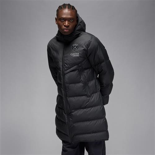 Paris Saint-Germain Strike Windrunner PrimaLoft® Fourth Jordan Storm-FIT-fodboldjakke med hætte til mænd - sort