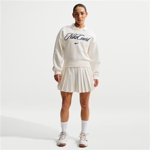 NikeCourt Court-kollektion Dri-FIT-tennisshorts med høj talje til kvinder - hvid