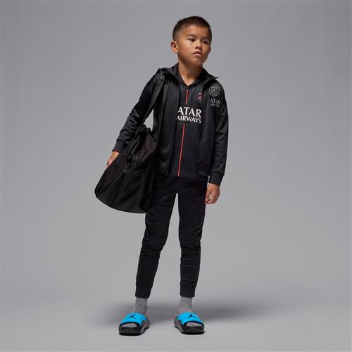 Maskinstrikket Paris Saint-Germain Strike Fourth Jordan Dri-FIT-fodboldtracksuit til mindre børn - sort