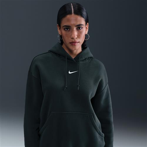 Oversized Nike Phoenix Fleece-pullover-hættetrøje til kvinder - grøn