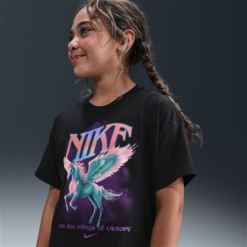 Nike -T-shirt til større børn (piger) - sort
