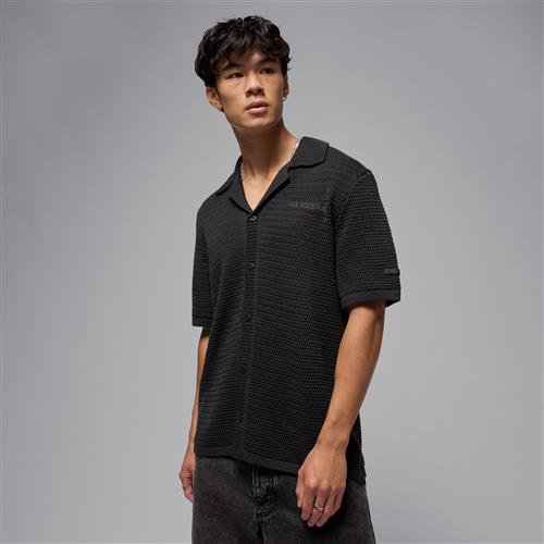 Maskinstrikket Air Jordan-trøje med korte ærmer til mænd - sort