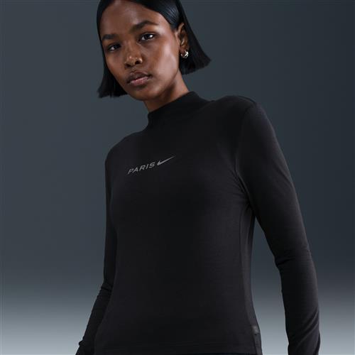 Langærmet Paris Saint-Germain Nike Football-T-shirt til kvinder - sort