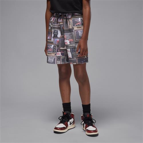 Jordan Brooklyn-fleeceshorts med print til større børn - sort