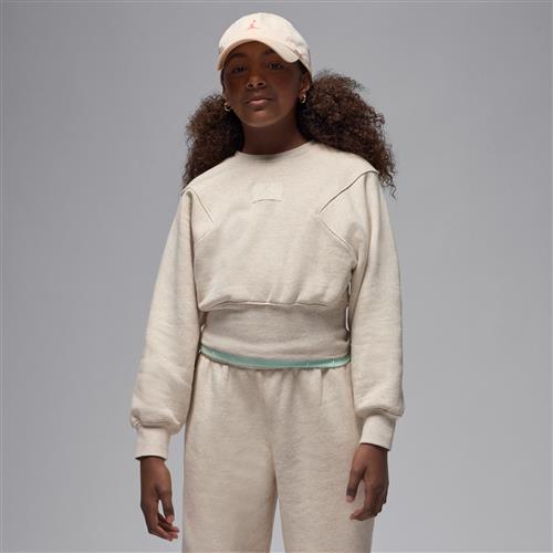 Overdimensioneret Jordan Flight Essentials-crewtrøje til større børn - brun