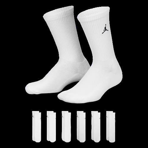 Jordan Everyday Essentials Crew-strømper til større børn (6 par) - hvid