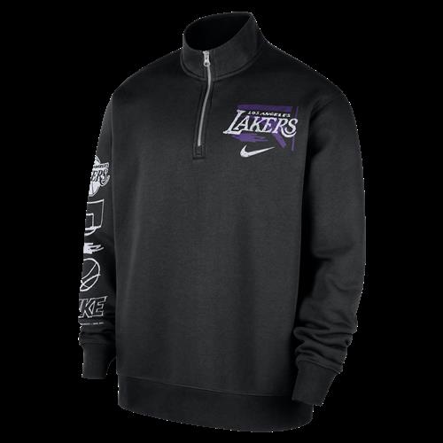 Los Angeles Lakers Courtside Nike NBA Club-top med 1/2-lynlås til mænd - sort