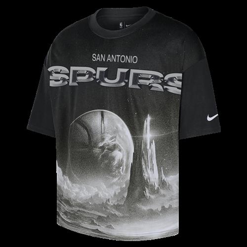 San Antonio Spurs Courtside Nike NBA Boxy-T-shirt til mænd - sort