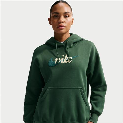 Oversized Nike Phoenix Fleece-logohættetrøje til kvinder - grøn