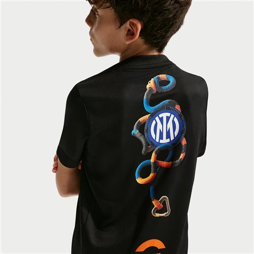 Kortærmet Inter Milan Academy Pro SE Nike ACG Dri-FIT-opvarmningstrøje til fodbold til større børn - sort