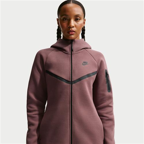Nike Tech Fleece Windrunner-hættetrøje med lynlås til kvinder - lilla