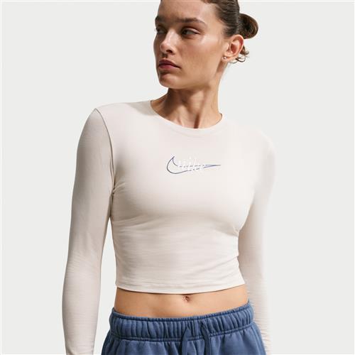 Langærmet Nike -T-shirt til kvinder - brun