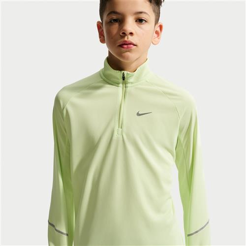 Nike Miler Dri-FIT-trøje med halv lynlås til større børn - grøn