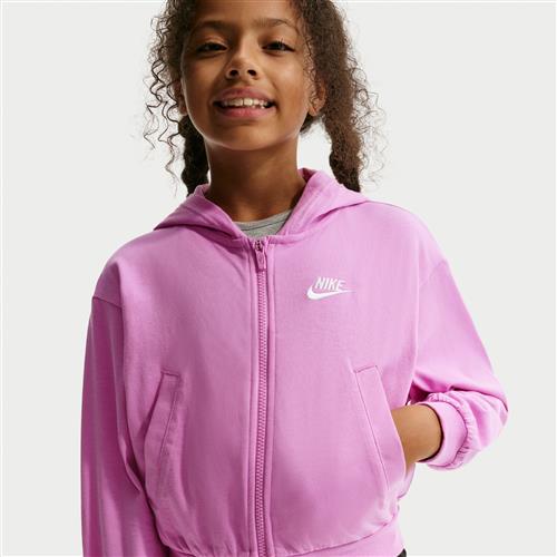 Nike -hættetrøje med lynlås til større børn (piger) - lilla