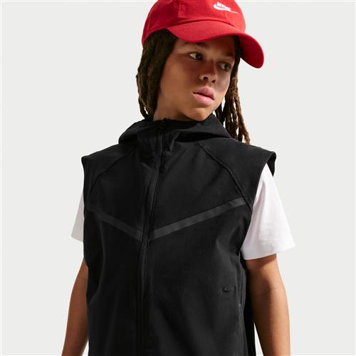 Vævet Nike Tech-vest til større børn (drenge) - sort