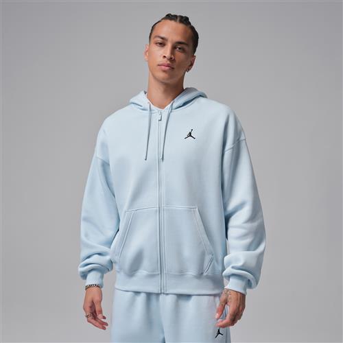 Oversized Jordan Brooklyn-hættetrøje i fleece med fuld lynlås til mænd - blå