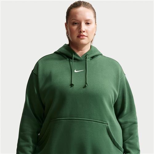 Oversized Nike Phoenix Fleece-pullover-hættetrøje til kvinder (plus size) - grøn