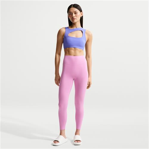 Nike Zenvy-leggings i 7/8-længde med høj talje og uden søm foran til kvinder - lilla