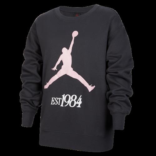 Plisseret Jordan Jumpman Club-crewtrøje i fleece til større børn - sort
