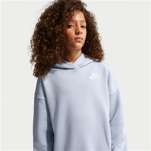 Oversized Nike Club Fleece-hættetrøje til større børn - grå