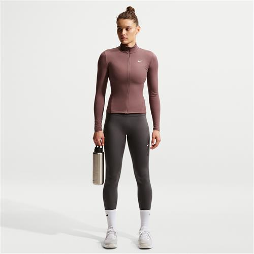 Højtaljede Nike One Seamless Front-leggings i fuld længde til kvinder - grå