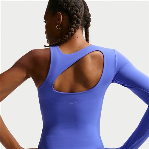 Nike Zenvy Dri-FIT-top med ét ærme til kvinder - blå