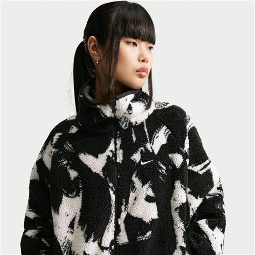 Oversized Nike -fleeceoverdel med høj fyldkraft til kvinder - sort