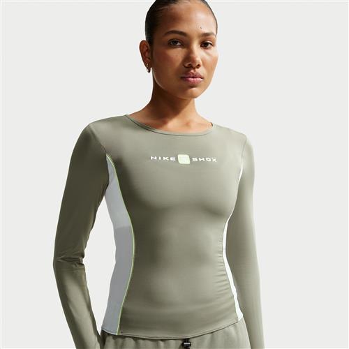 Langærmet Nike Shox-overdel til kvinder - grå