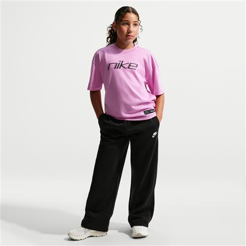 Løstsiddende Nike -bukser med åben kant til børn - sort