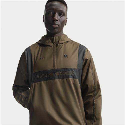 Vævet Nike Shox-jakke med 1/2 lynlås til mænd - brun