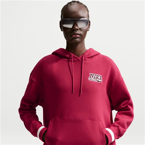 Oversized Nike Phoenix Fleece-hættetrøje til kvinder - rød