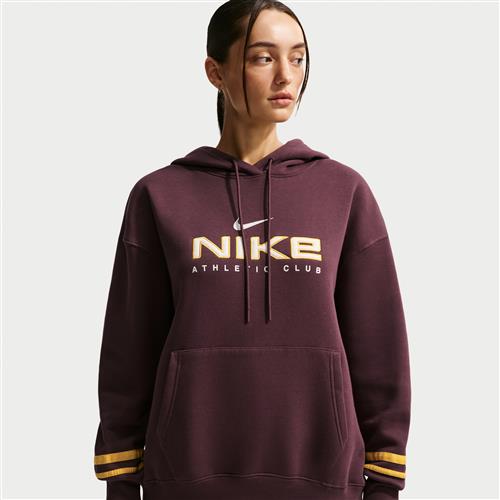 Oversized Nike Phoenix Fleece-hættetrøje til kvinder - rød