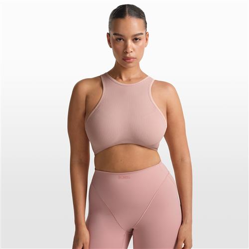 NikeSKIMS Ribbed Seamless Racerneck-bh til kvinder - Pink