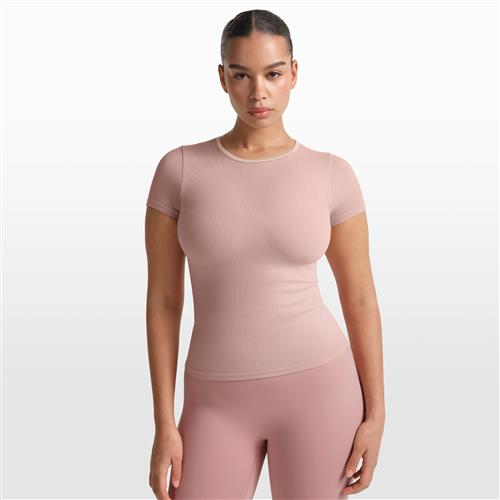 NikeSKIMS Ribbed Seamless kortærmet top til kvinder - Pink