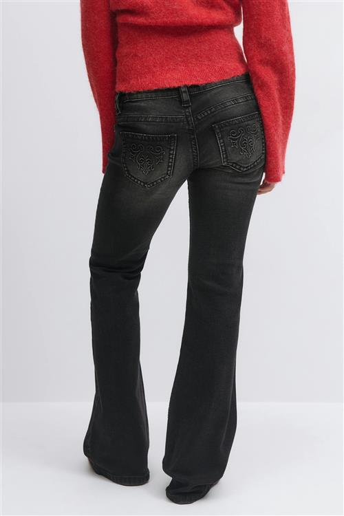 Gina Tricot - Hip hug flare jeans - low waist jeans - Sort - 170 - Pige