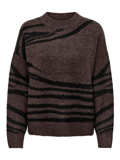 JDY Pullover 'JDYLincon'  brun-meleret / sort