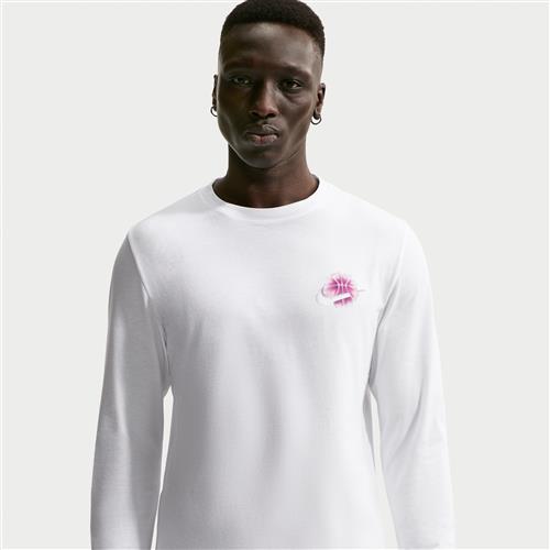 Langærmet Nike Essential Basketball-T-shirt til mænd - hvid