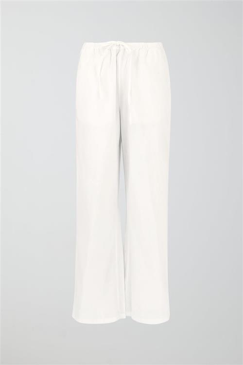 Gina Tricot - tall linen blend trousers - Hørbukser - Hvid - S - Dame