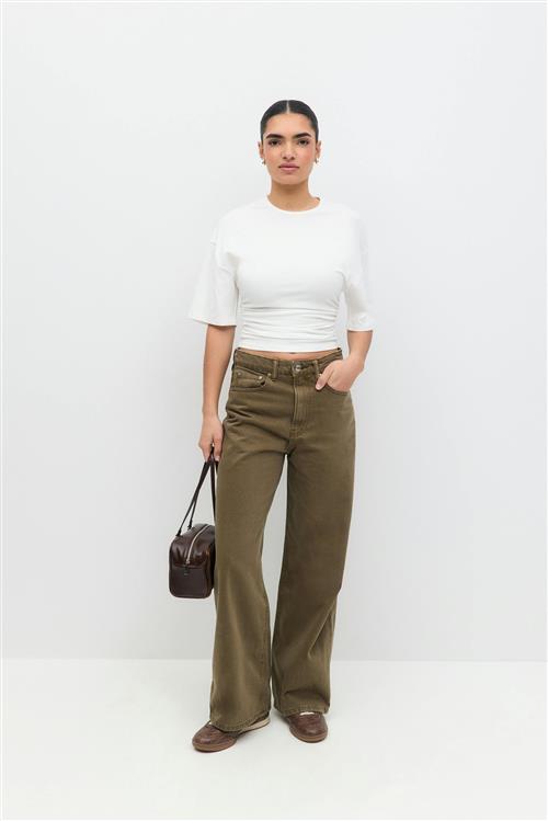 Gina Tricot - Baggy wide jeans - Baggy & loose jeans - Grøn - 34 - Dame