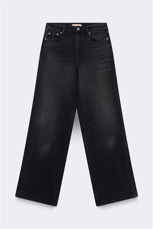 Gina Tricot - Boss bby wide petite jeans - Petite Jeans - Sort - 36 - Dame