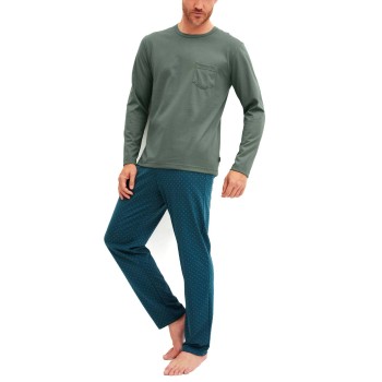 Calida Relax Imprint 1 Pyjamas Grøn bomuld Large Herre