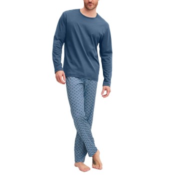 Calida Relax Streamline Long Pyjama Blå bomuld X-Large Herre