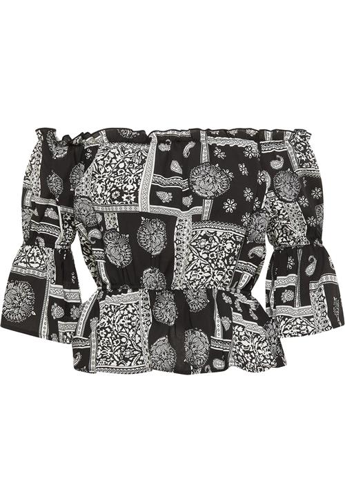 IZIA Bluse  sort / hvid