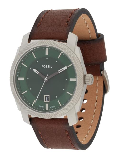 FOSSIL Analogt ur 'Machine'  brun / smaragd / mørkegrøn / sølv