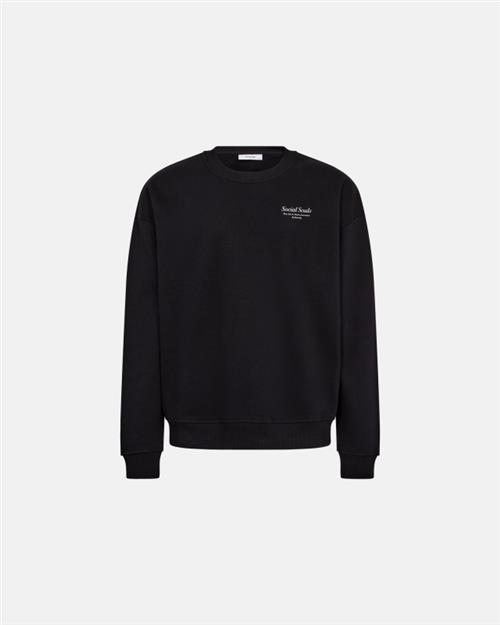 Sweatshirt crewneck "drake" | 100 bomuld | Sort m. print