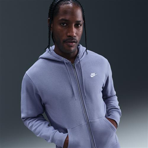 Nike Club Fleece-hættetrøje med lynlås til mænd - blå