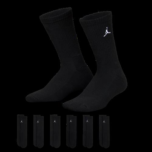 Jordan Everyday Essentials Crew-strømper til større børn (6 par) - sort
